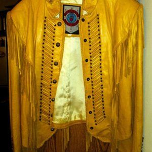 Native American Fringe Leather Jacket - Women's